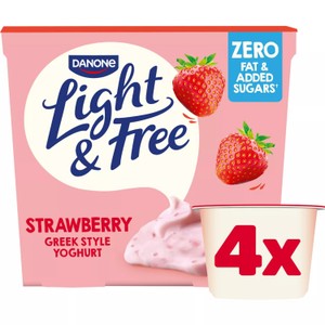 Light & Free Strawberry Greek Style Fat Free Yoghurt 4x115g
