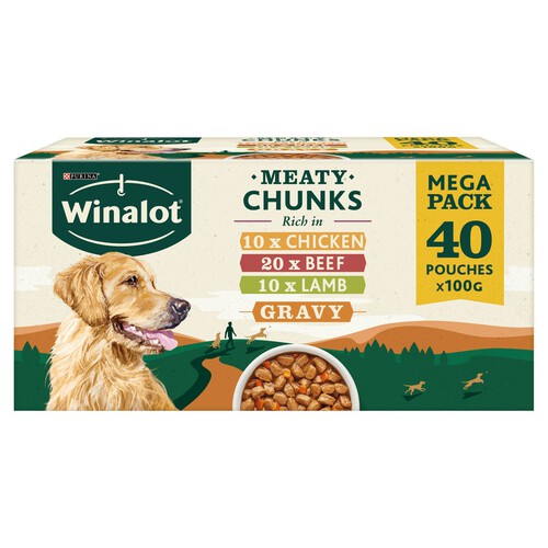 Winalot Wet Dog Food Pouches Mixed in Gravy 