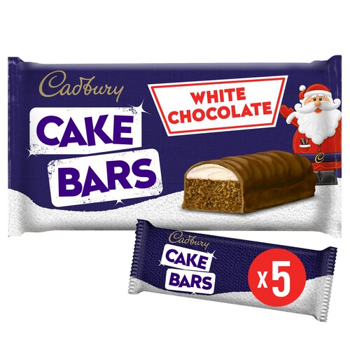 Cadbury Christmas Festive White Chocolate Cake Bars Multipack Snack 5pk