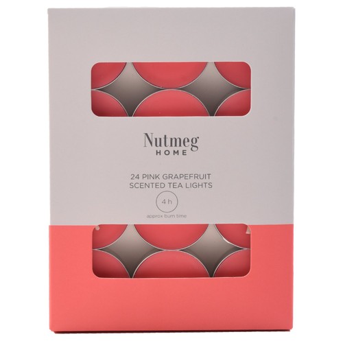 Nutmeg Home Tealights 24pk Pink Grapefruit