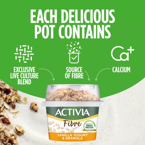 Activia Vanilla & Granola Breakfast Pot With Spoon 165g