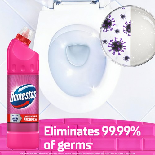 Domestos Bleach Pink Toilet Cleaner 750ml