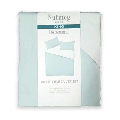Nutmeg Home Soft Touch Mint Green Duvet Set King