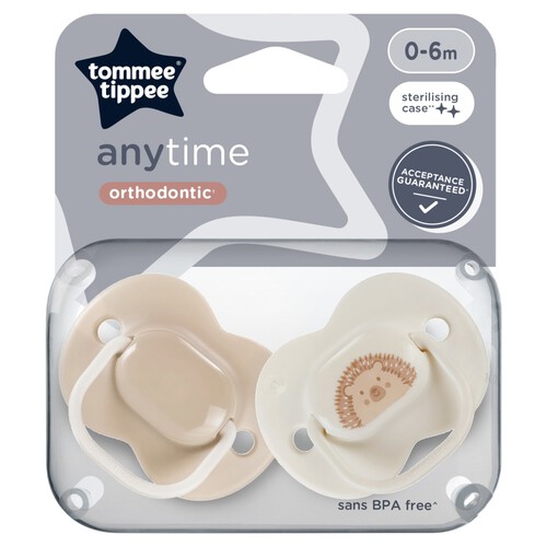  Tommee Tippee Anytime Orthodontic Soothers 0-6M