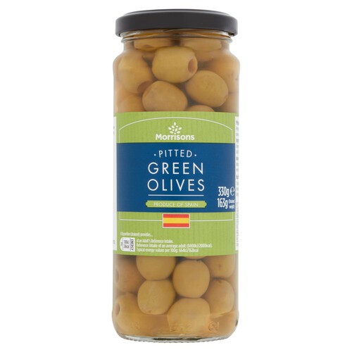 Morrisons Pitted Green Olives (330g)