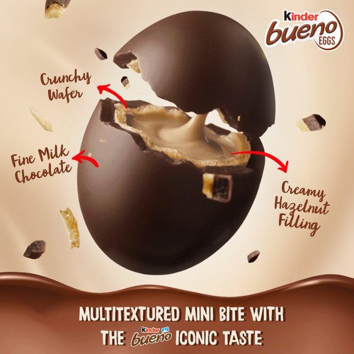 Kinder Bueno Milk Chocolate & Hazelnut Mini Eggs 80g