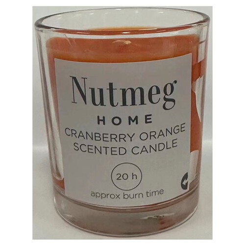 Nutmeg Home Waxfill Glass Cranberry Orange