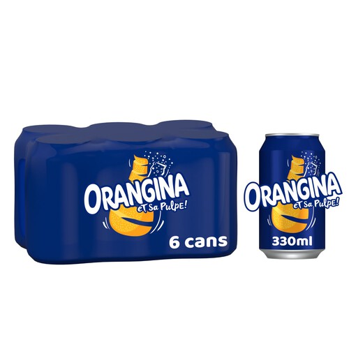 Orangina Sparkling Fruit Drink Cans 6 Pack