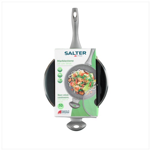 Salter Marblestone 28cm Wok Grey