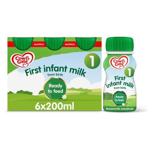 Cow & Gate 1 First Infant Baby Milk Formula Liquid Ready to Feed from Birth