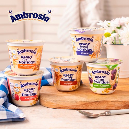 Ambrosia Ready to Eat Porridge Oat Cereal Pot Cinnamon 210g
