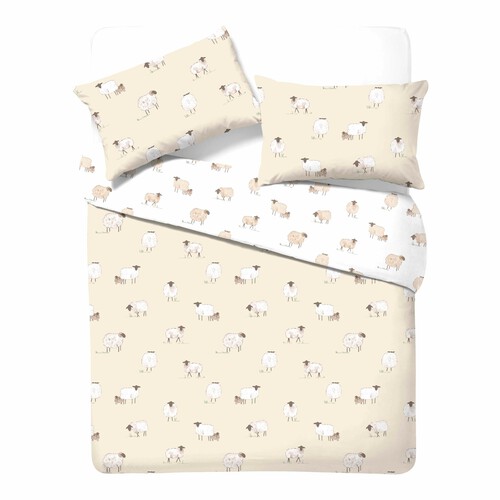 Nutmeg Home Easy Care Field & Flock Duvet Set Double1