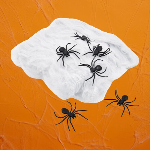 Morrisons Halloween White Cobwebs With Spiders