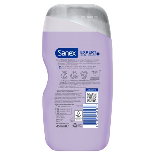 Sanex Expert Skin Health+ Micellar Soothing Shower Gel Body Wash