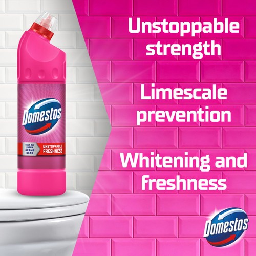 Domestos Bleach Pink Toilet Cleaner 750ml