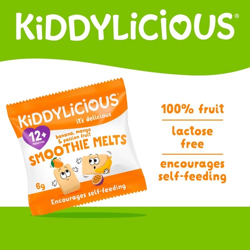 Kiddylicious Banana, Mango & Passion Fruit Smoothie Melts 12+ Months 4 x 6g