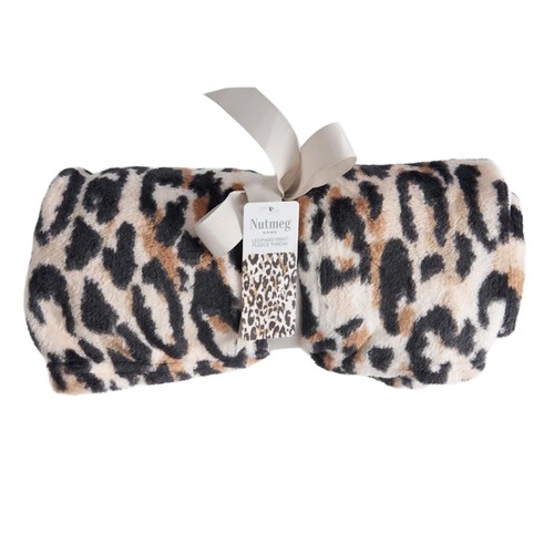 Nutmeg Leopard Print Throw