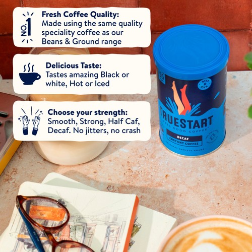 Truestart Coffee Barista Grade Decaf Instant Coffee 