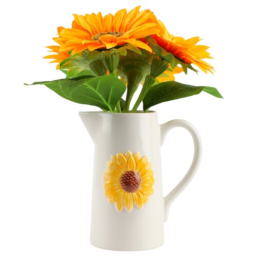 Nutmeg Home Sunflower Faux Floral Jug