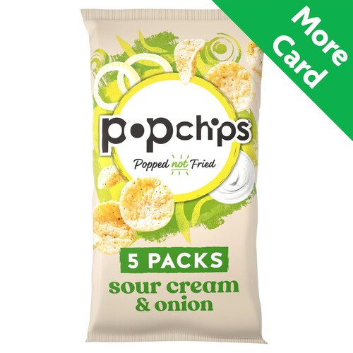 Popchips Sour Cream & Onion Multipack Crisps 5 Pack