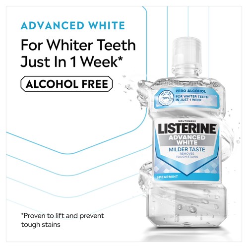 Listerine Advanced White Milder Taste Mouthwash 500ml