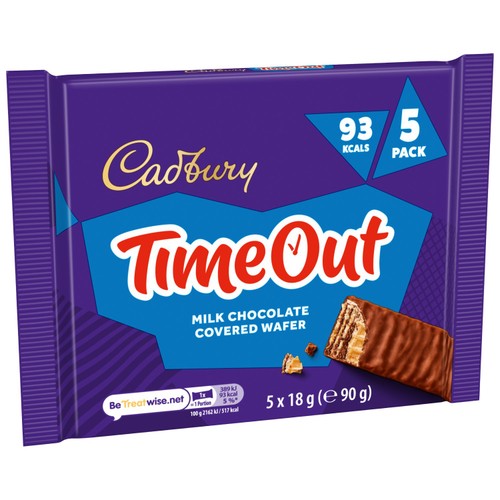 Cadbury Timeout Chocolate Wafer Bars   5 x 18g