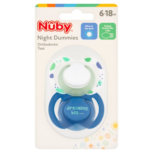 Nuby Night Boy Soothers 6-18 Month