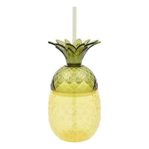 Nutmeg Pineapple Bottle With Straw