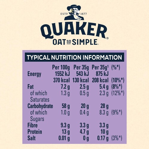 Quaker Oat So Simple Gluten Free Porridge Sachets