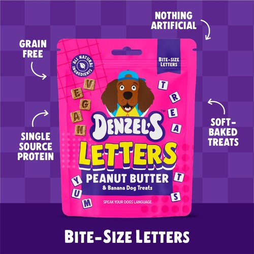 Denzel's Letters Peanut Butter & Banana Dog Treats 90g