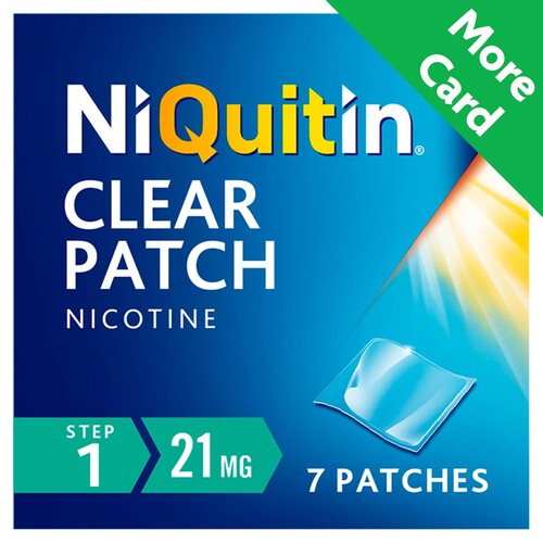 NiQuitin Clear Patch -Step 1 21mg, 7 Nicotine Patches - Stop Smoking Aid