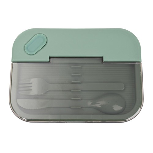 Nutmeg Home Lunchbox With Cutlery Green 1.25l