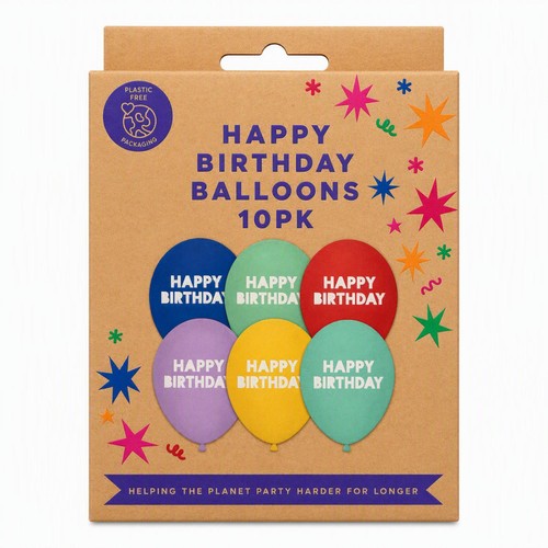 Mad Party Happy Birthday Latex Balloons 10Pk