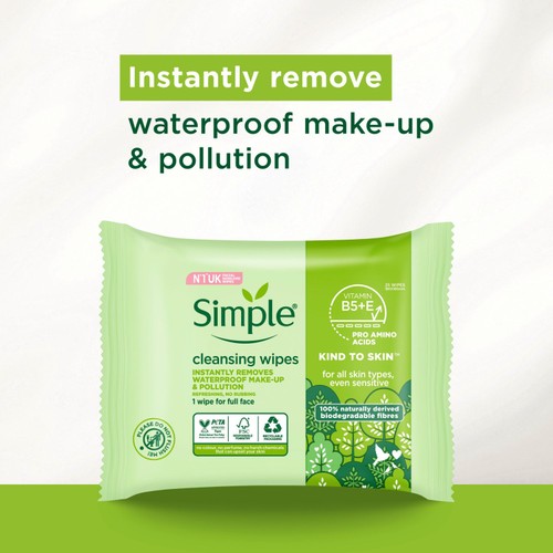 Simple Cleansing Face Wipes Biodegradable