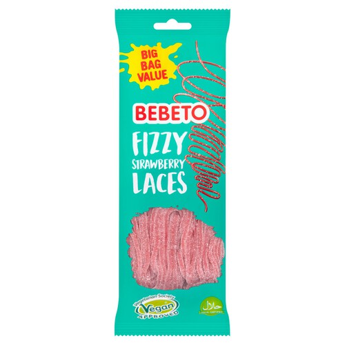 Bebeto Fizzy Strawberry Laces 