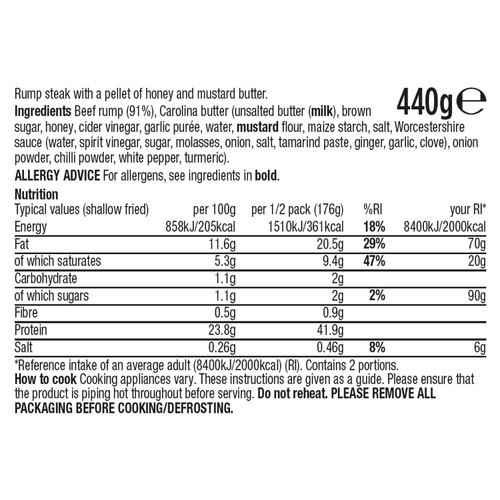 Morrisons The Best British Rump Steaks & GoldCarolina  Butter 440g