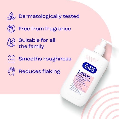 E45 Moisturiser Body Lotion for Dry & Sensitive Skin   500ml