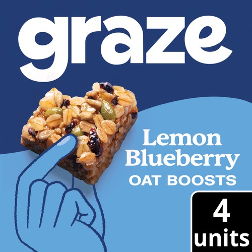 Graze Lemon & Blueberry Oat Boost Flapjack Superfood Snack Bars   4 x 30g