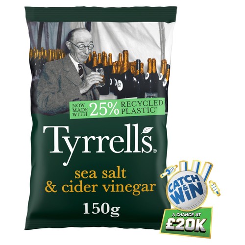 Tyrrells Sea Salt & Cider Vinegar Sharing Crisps 150g