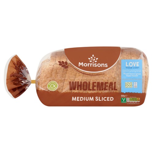 Morrisons wholemeal medium sliced bread