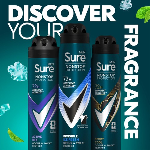 Sure For Men Invisible Ice Anti Perspirant Nonstop Deodorant 250ml