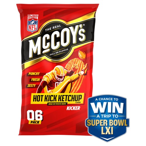 McCoy's Hot Kick Ketchup Crisps  6 x 25g