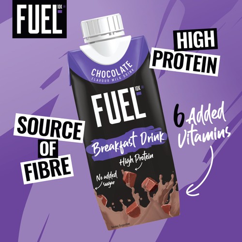 FUEL 10K Chocolate High Protein Milk Breakfast Shake Drink 330ml
