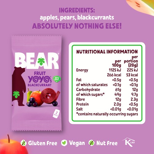 BEAR Yoyos Blackcurrant Multipack