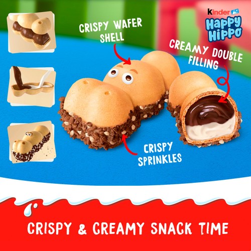 Kinder Happy Hippo Cocoa Cream Biscuits