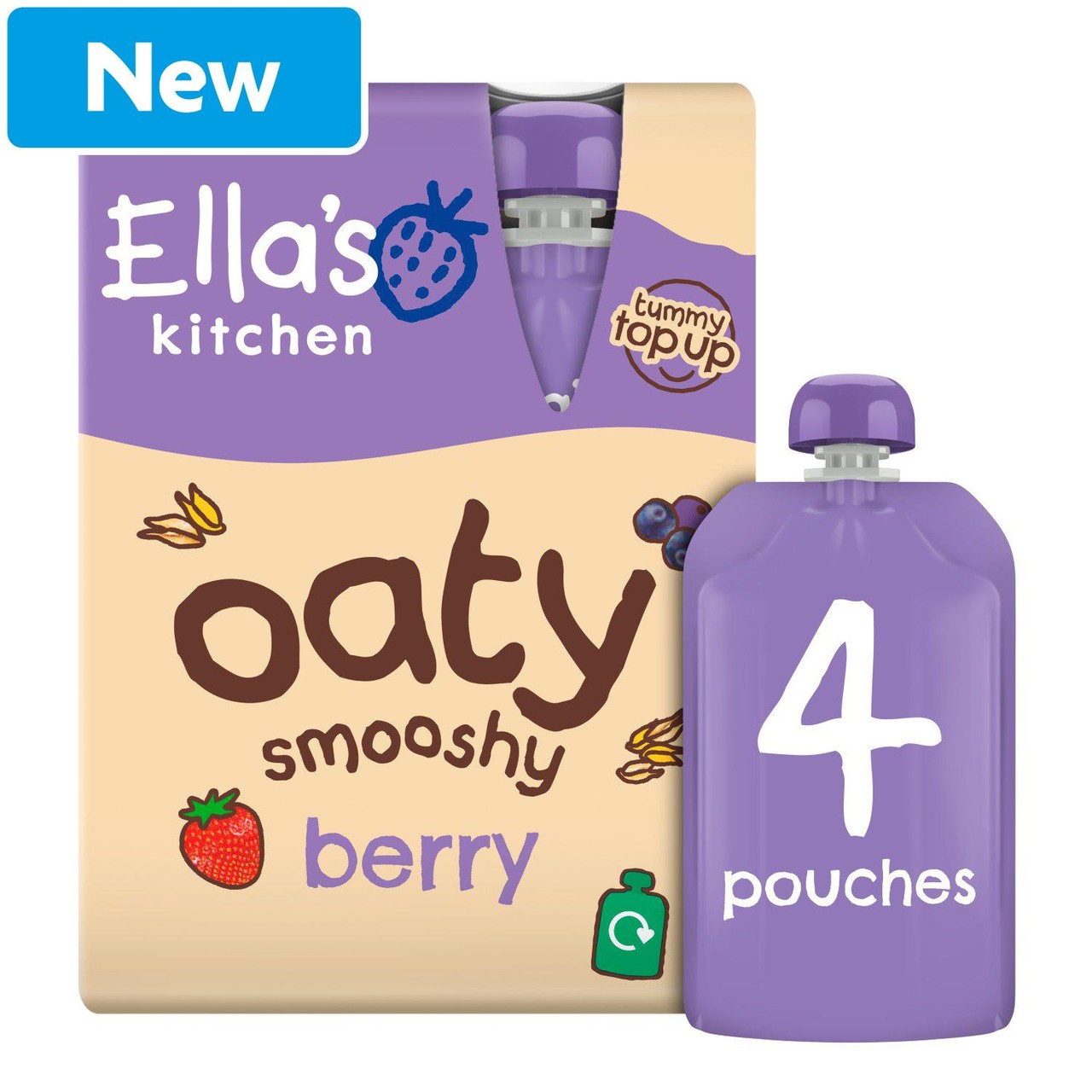 Ella's Kitchen Organic Berry Oaty Smooshy 12+ Months 4x90g
