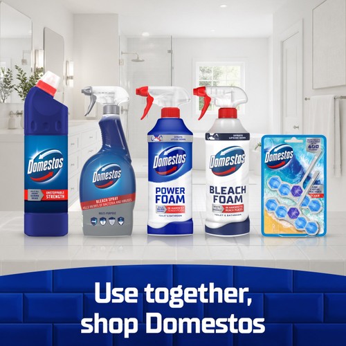 Domestos Bleach Foam Toilet and Bathroom Cleaner Spray 450ml