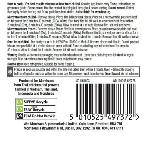 Morrisons Takeaway Chicken & King Prawn Chow Mein 350g