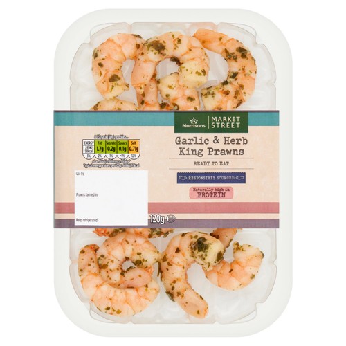 Morrisons garlic herb marinated king prawns