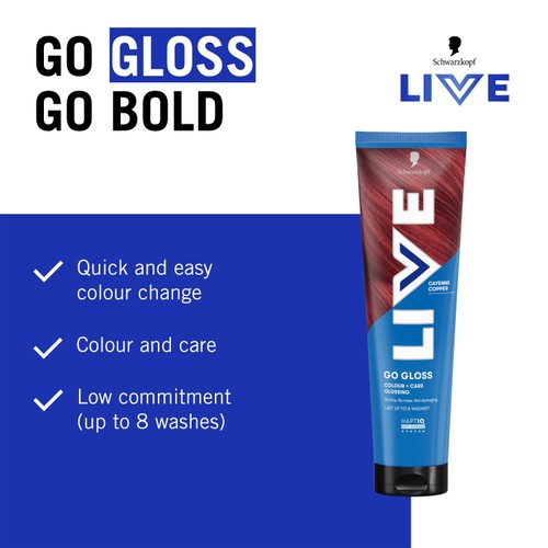 LIVE Go Gloss Temporary Hair Dye Glossing Cayenne Copper